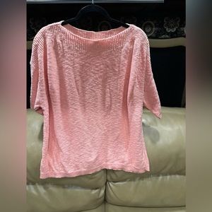 Loft Pink Short Sleeve Knit Sweater